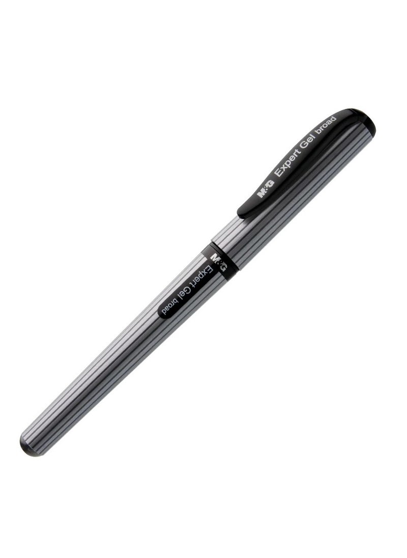 M&G Black gel pen with striped body -Black 1.0 mm  - Image 4