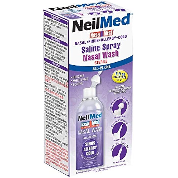 NeilMed NasaMist All in One Multi Purpose Saline Spray, 6.3 Fl Oz - Image 3