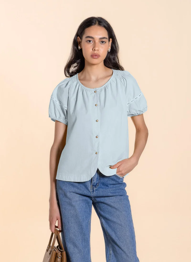 SHAPES LACE DETAILED COTTON TOP