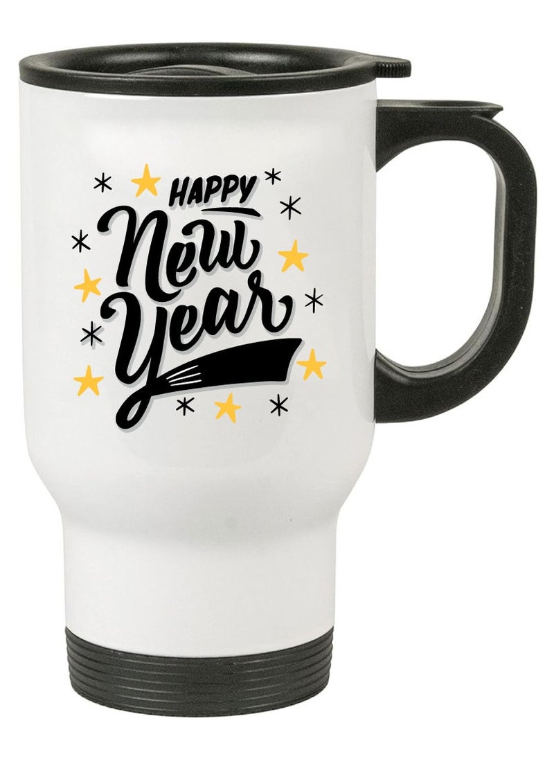 PRINTSHOP4ME Happy New Year Design Printed Travel Mug-New Year Theme-New Year Decor-Gifts For Special Person  - Image 2