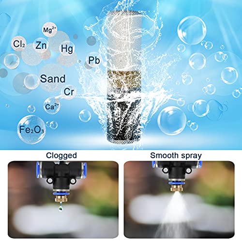 Mornajina 4 Pieces Calcium Inhibitor Filter, Outdoor Misting System Protector for Mist Nozzle, Preventing Scale Buildup from Clogging Up - Image 3