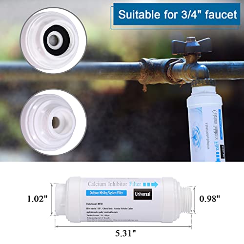 Mornajina 4 Pieces Calcium Inhibitor Filter, Outdoor Misting System Protector for Mist Nozzle, Preventing Scale Buildup from Clogging Up - Image 2