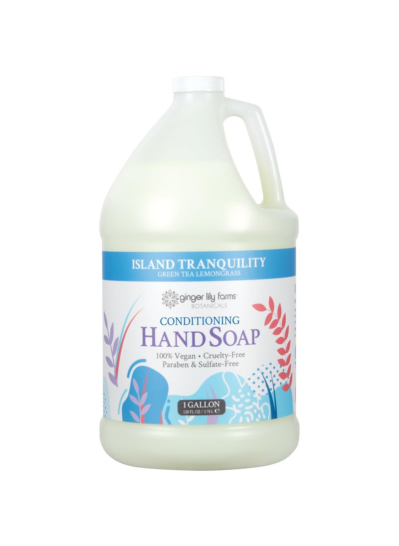 ginger lily farms - Ginger Lily Farms Botanicals All-Purpose Liquid Hand Soap Refill, Island Tranquility, 100% Vegan & Cruelty-Free, Green Tea Lemongrass Scent, 1 Gallon (128 fl oz) - Image 1