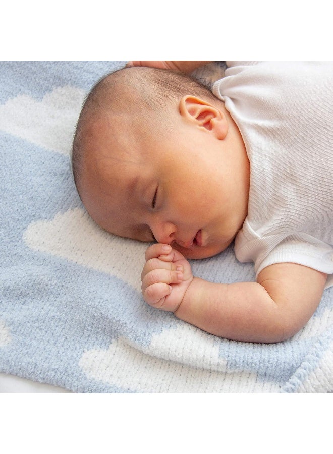 Living Textiles بطانية بيبي شينيل زرقاء من ليفينغ تكستيلز - قابلة للعكس - قماش مريح فائق الجودة لأفضل راحة - للرضع، الأطفال الصغار، حديثي الولادة، حضانة، أولاد، غير محدد الجنس، بطانية، سرير، عربة، هدية، زرقاء، 40x30 - Image 5