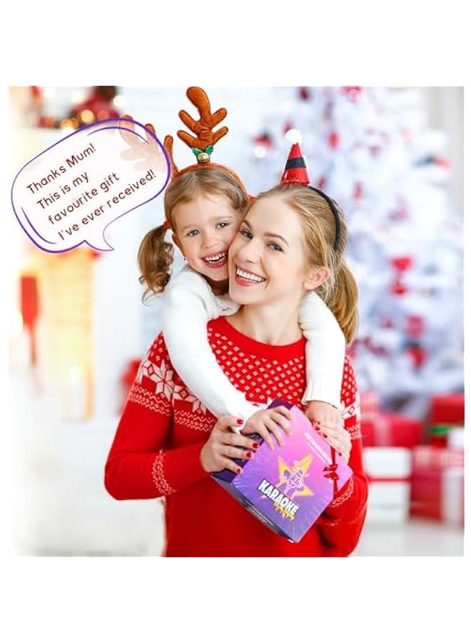 Mini Karaoke Machine with 2 Wireless Microphones, TOP Kids Gifts for Girls Ages 3, 4, 5, 6, 7, 8, 9, 10, 11, 12 +Years Old, 4-12th Birthday Toy Gift for Girls Boys Party (Purple) - Image 2