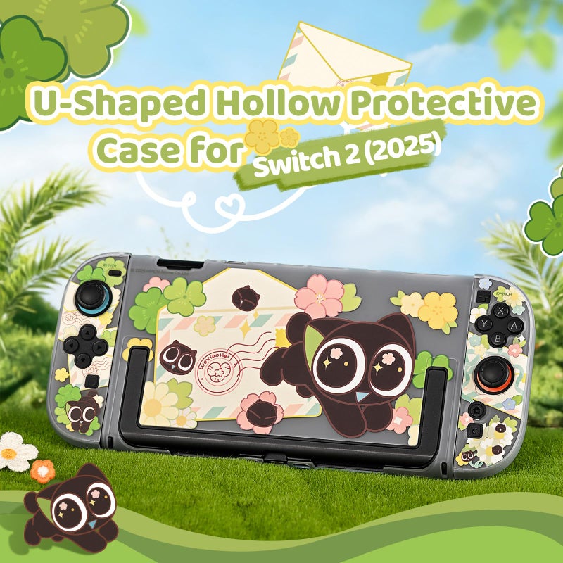 GeekShare Slim Protective Case Compatible with Switch 2 (2025), Anti-Scratche and Shock-Absorption Dockable Hard Shell for Switch 2 Game Console - Spring Letter - Image 2