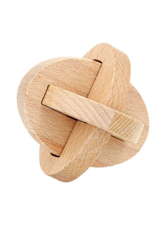 Loquat Kongming Lock Children's Wooden Toys Kongming Lock Luban Lock Full Set Of Classical Mortise And Tenon Wooden Toys Kongming Lock-Color:Three-ring Lock (beech) - Image 1