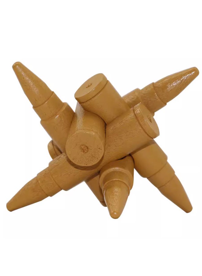 Loquat Kongming Lock Children's Wooden Toys Kongming Lock Luban Lock Full Set Of Classical Mortise And Tenon Wooden Toys Kongming Lock-Color:Three-ring Lock (beech) - Image 3