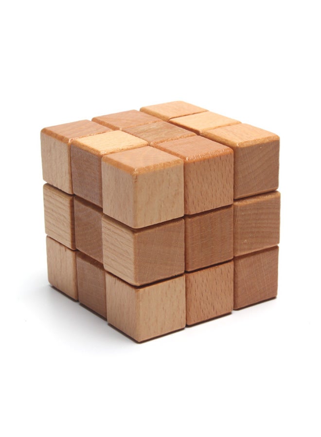 Loquat Kongming Lock Children's Wooden Toys Kongming Lock Luban Lock Full Set Of Classical Mortise And Tenon Wooden Toys Kongming Lock-Color:Three-ring Lock (beech) - Image 5