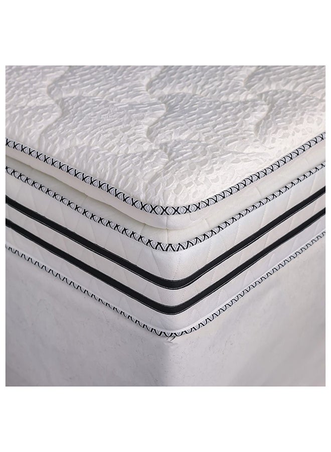 DANUBE HOME Royal Super King Bed Mattress - 200x200 cm, Medium Firm, Pillow Top Bonnel Encased, 15-Year Warranty, Luxury White Furniture for Ultimate Comfort, Perfect for Bedroom Upgrade in UAE