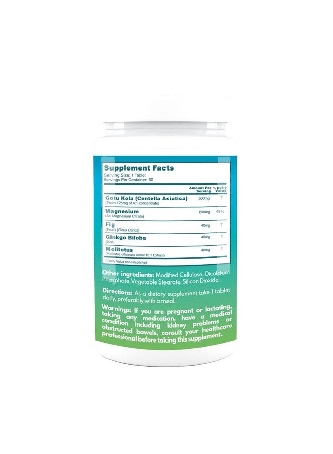 VAL Centella Asiatica Plus with Magnesium Citrate | Gotu Kola Herbal Supplement for Stress Management, Mental Clarity, Circulatory & Skin Health | Calming Support | 60 Tablets - Image 2