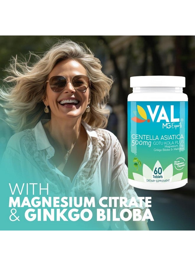 VAL Centella Asiatica Plus with Magnesium Citrate | Gotu Kola Herbal Supplement for Stress Management, Mental Clarity, Circulatory & Skin Health | Calming Support | 60 Tablets - Image 4