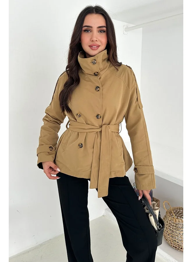 Noa Noa Women's Lined Belted Buttoned Trench – Elegant &amp; Powerful Style