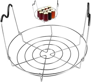 Picowe 12inch Canning Rack, Stainless Steel Steamer Canning Jar Rack with Silicone Handle, Canner Rack Canning Supplies - Image 1