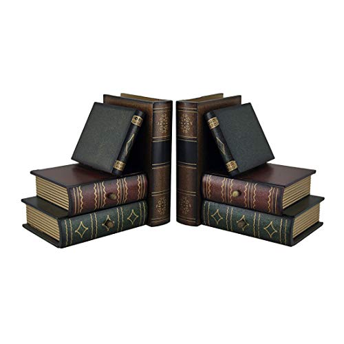 Bellaa Classic Wooden Book Bookends Library Hidden Drawers Vintage Cool Creative Unique Decorative Books Support Shelves Desk Organizer - Image 1