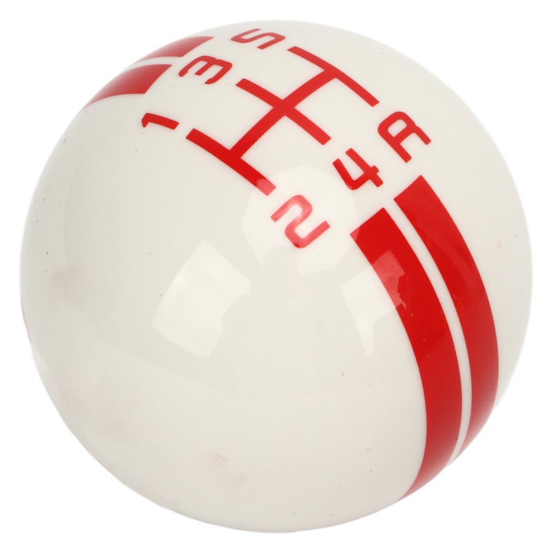 SHELBY 5 Speed Gear Shift Knob 57mmx57mmx62mm White Red with 3 Adapters - Ergonomic Manual Shift Lever Knob for Mustang 1967-2018 - Image 4