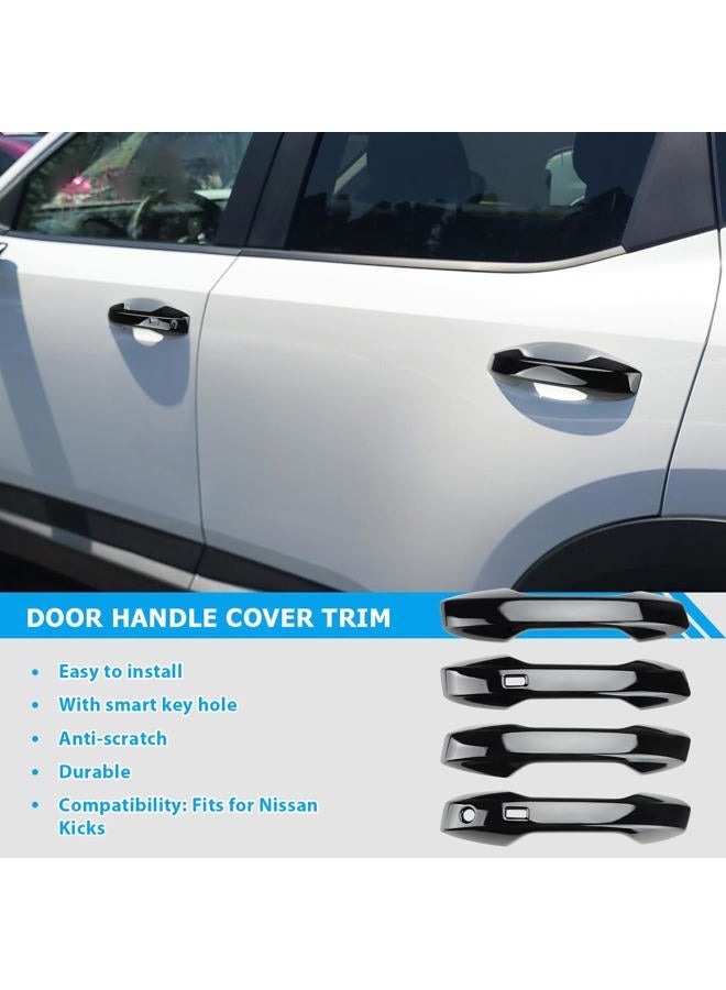 DLOVEG Exterior Door Handle Cover Compatible for Nissan Kicks 2025 Accessories Door Handle Protector Trim Glossy Black - Image 2