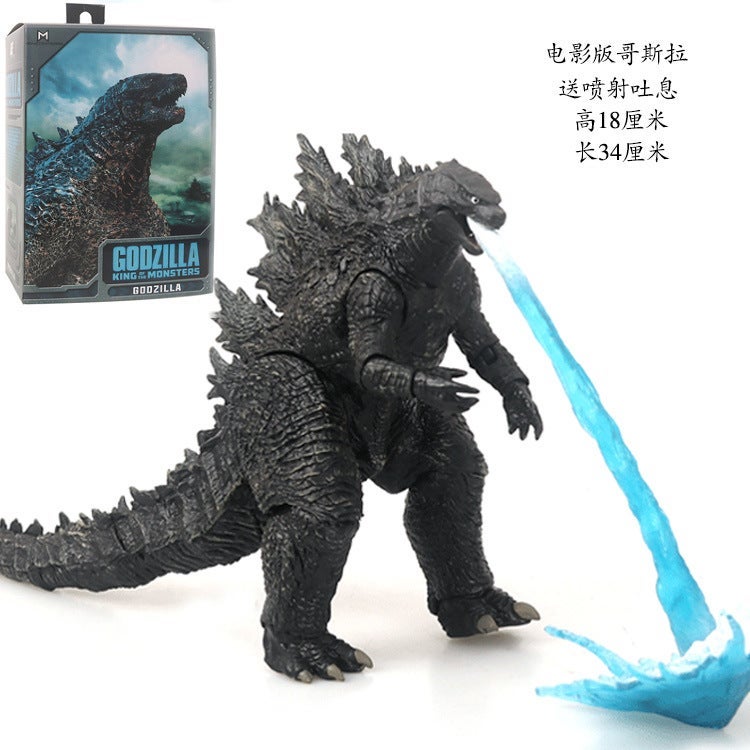 2021 Red Lotus Godzilla vs King Kong monster King Tomahawk gorilla hand-made model movable childrens toy Movie version Godzilla (send jet breath)