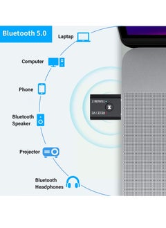 Excefore USB Bluetooth Adapter, 2 Pcs Bluetooth 5.0 Transmitter Receiver 2 in 1 Wireless Bluetooth Converter Built-in 2 3.5mm Audio Bluetooth for TV, Home Stereo, Car Stereo, Headphones, Speakers, PC  - Image 3
