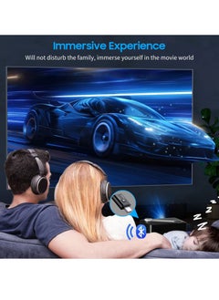 Excefore USB Bluetooth Adapter, 2 Pcs Bluetooth 5.0 Transmitter Receiver 2 in 1 Wireless Bluetooth Converter Built-in 2 3.5mm Audio Bluetooth for TV, Home Stereo, Car Stereo, Headphones, Speakers, PC  - Image 2