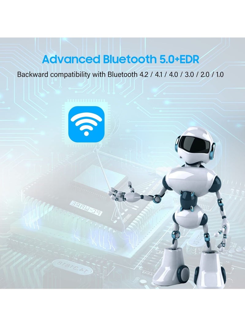 Excefore - USB Bluetooth Adapter, 2 Pcs Bluetooth 5.0 Transmitter Receiver 2 in 1 Wireless Bluetooth Converter Built-in 2 3.5mm Audio Bluetooth for TV, Home Stereo, Car Stereo, Headphones, Speakers, PC - Image 1