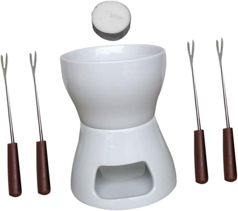 LABRIMP 1Set Ceramic Cheese Melting Pot Versatile Fondue Furnace for Chocolate Butter and Candy DIY Melting Stove for Home Use for Tapas and Broth Heating - Image 1