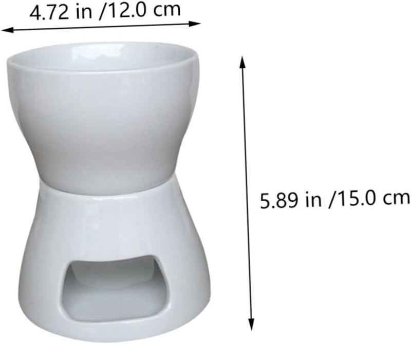 LABRIMP 1Set Ceramic Cheese Melting Pot Versatile Fondue Furnace for Chocolate Butter and Candy DIY Melting Stove for Home Use for Tapas and Broth Heating - Image 2