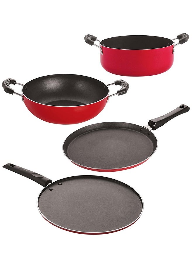 Nirlon Nirlon Non Stick cookware Set of 4 Pieces Combo with bakelight Handle (FT10_KD14_ST12_CS24) 