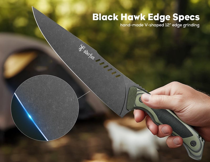 OVERFUN 8 Inch Professional Chef Knife - German Steel Blade with G10 Handle & Full-Tang Construction - Outdoor Kitchen & Survival Gyuto Design - Knife For Men - Image 3