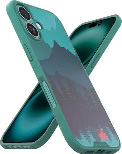 Smartish® iPhone 16 Magnetic Case - Gripmunk Compatible with MagSafe [Lightweight + Protective] Slim & Thin Grip Cover with Microfiber Lining for Apple iPhone 16 - Moving Mountains - Image 1