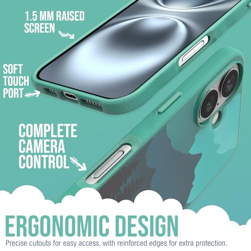 Smartish® iPhone 16 Magnetic Case - Gripmunk Compatible with MagSafe [Lightweight + Protective] Slim & Thin Grip Cover with Microfiber Lining for Apple iPhone 16 - Moving Mountains - Image 3