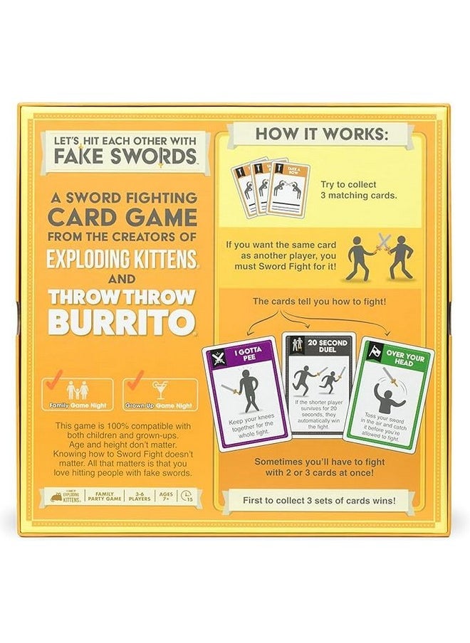 Exploding Kittens LLC Let's Hit Each Other with Fake Swords by Exploding Kittens - 3-6 Players - Ages 7+ - 15 Minutes to Play - A Sword Fighting Card Game - Party Game, Family Game Night, Kid and Adult Card Game  - Image 4
