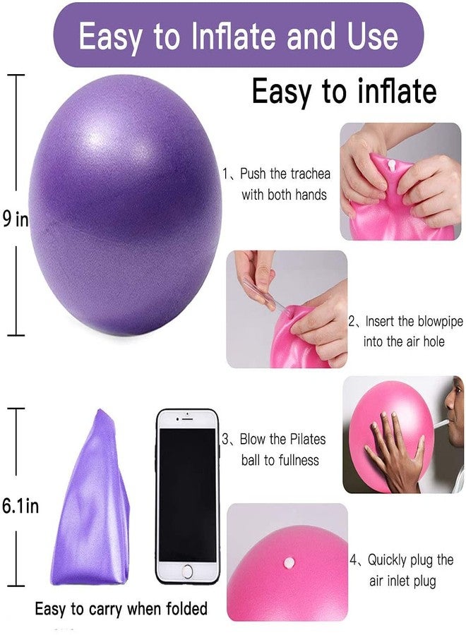 XIECCX 6-Inch Mini Yoga Ball for Pilates - Core Training and Balance Exercises for Barre Squishy Training and Physical Therapy(Pink) - Image 4