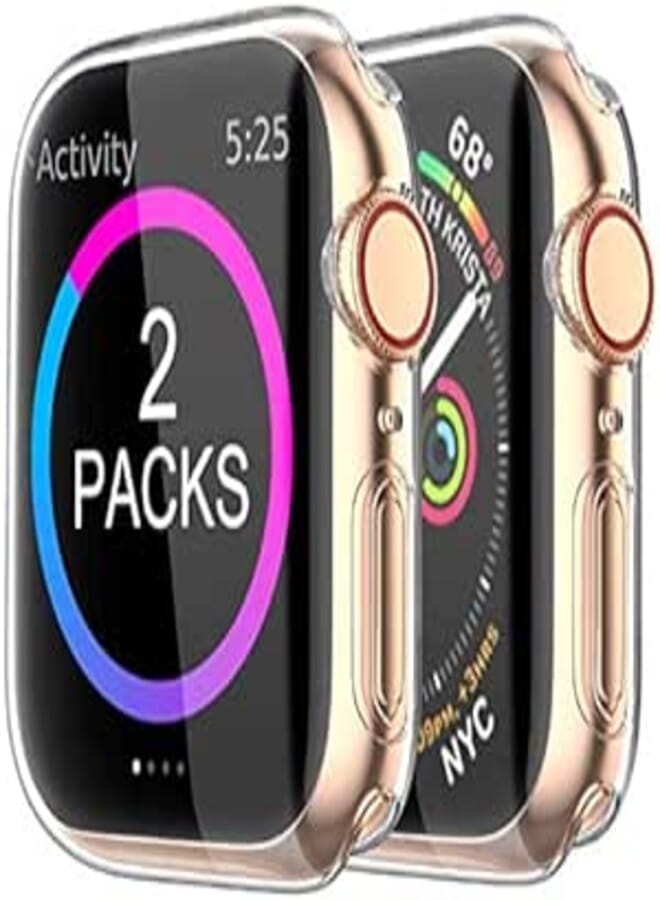 Case Compatible with Apple Watch Screen Protector Series 5 Series 4 42mm,2 Pack iWatch Series 5 4 Soft TPU HD Clear Ultra-Thin Overall Protective Cover Case Transparent