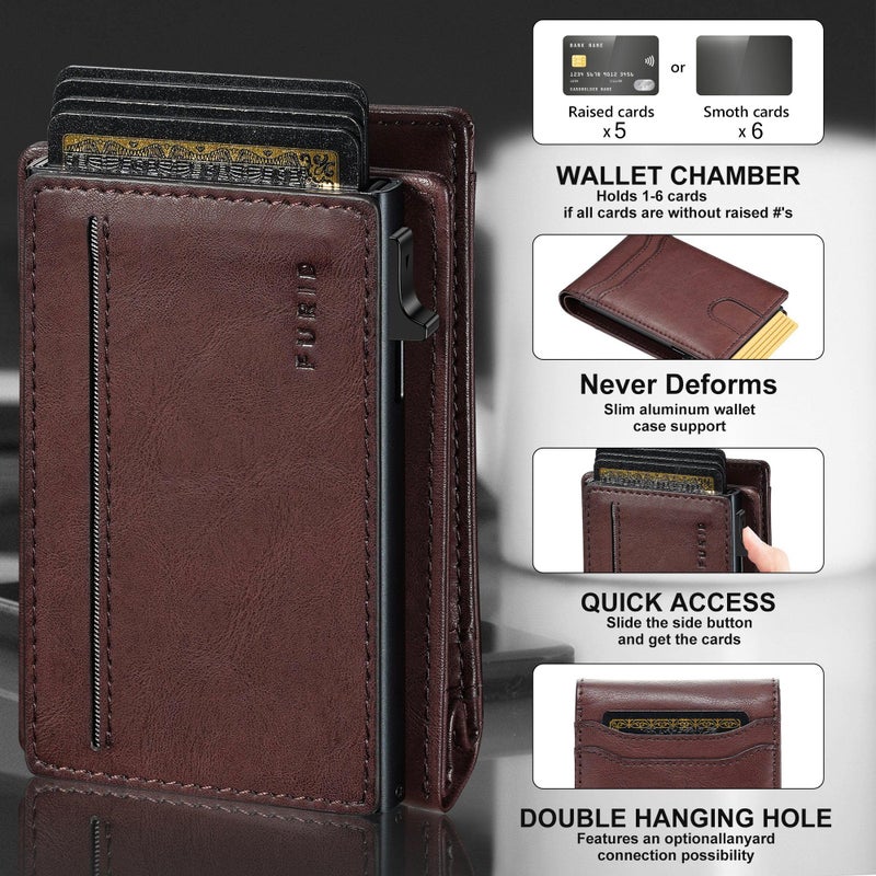 furid Card Wallet For Men Slim: Smart Rfid Minimalist Front Pocket Pop Up Wallet with ID Window - Stocking Stuffers Gifts Boxed for Husband Father at Birthday Anniversary - Image 2
