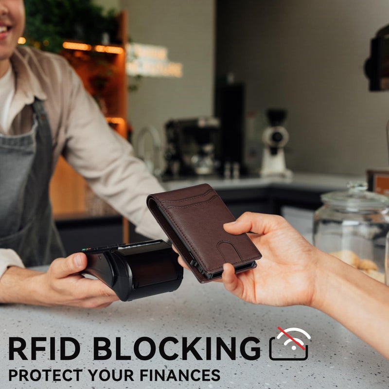 furid Card Wallet For Men Slim: Smart Rfid Minimalist Front Pocket Pop Up Wallet with ID Window - Stocking Stuffers Gifts Boxed for Husband Father at Birthday Anniversary - Image 4