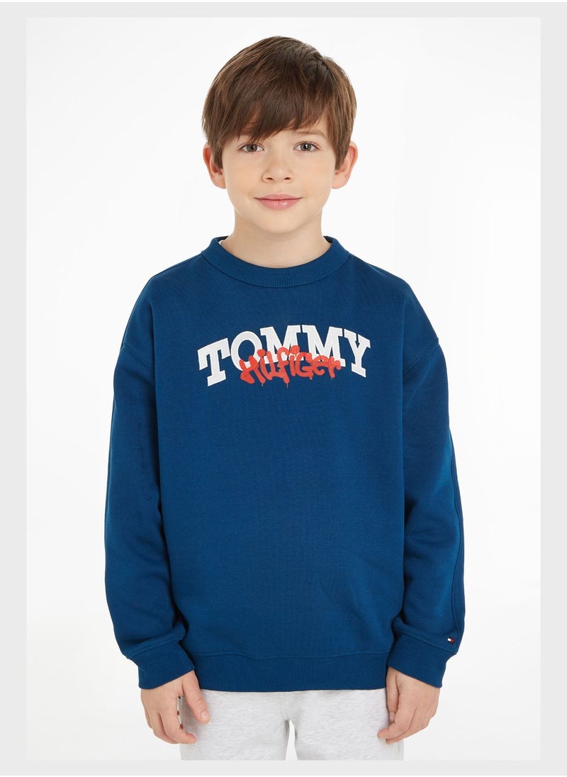 TOMMY HILFIGER - Youth Logo Sweatshirt - Image 1