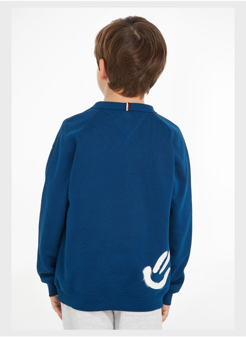 TOMMY HILFIGER - Youth Logo Sweatshirt - Image 1