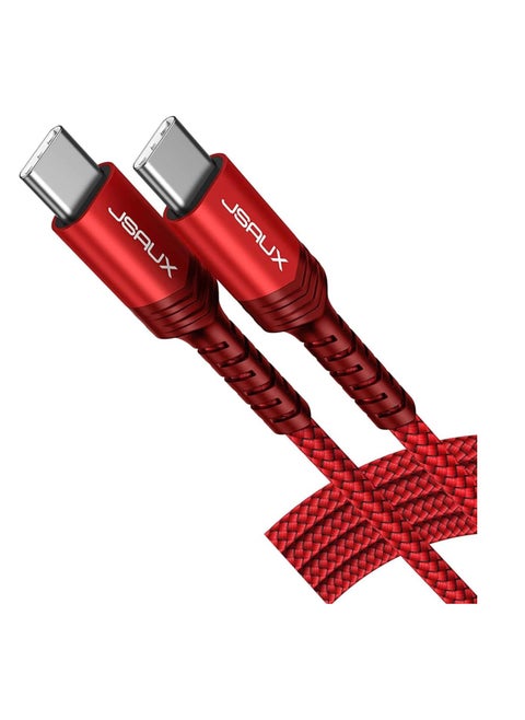 JSAUX 100W 5A USB-C to USB-C Fast Charging Cable - data cable 3ft red