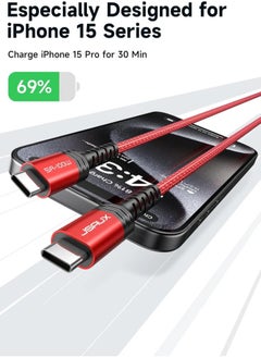 JSAUX 100W 5A USB-C to USB-C Fast Charging Cable - data cable 3ft red - pzsku/Z118FD2FA6129ED2755DDZ/45/_/1736936461/c0bc74de-75f6-4812-b320-83d1424b4ab1