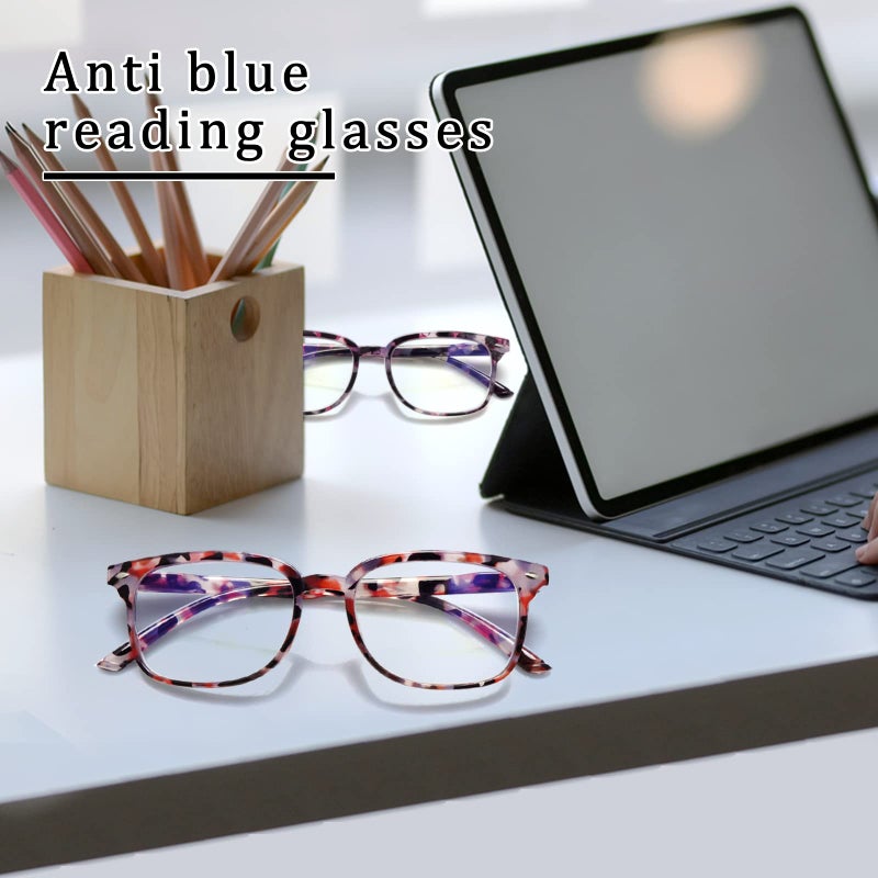 STASTEND 5 Pack Reading Glasses Blue Light Blocking for Women,Computer Readers with Spring Hinge (Multicolor-C2, 1.5, multiplier_x) - Image 3