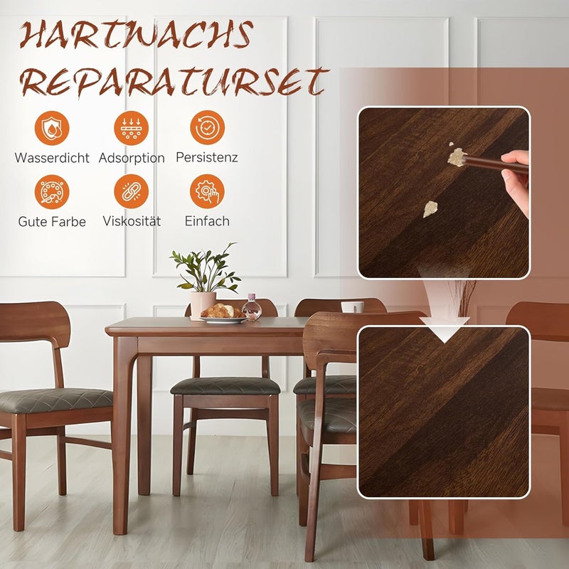 KASTWAVE 10 Piece Laminate Repair Kit, Restore Any Wood Furniture, Hard Wax & Repair Pen Set for Laminate, Parquet, Vinyl & Wooden Floor, Furniture Repair Wax Crayons for Scratch and Hole Removal (10 Colour) - Image 3