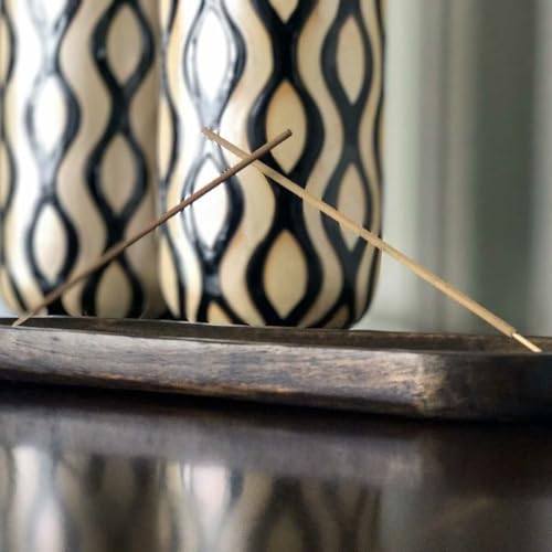 Kasa Style Wood Double Incense Sticks Holder Burner - Large Ash Catcher Handmade Home Decor - Image 2