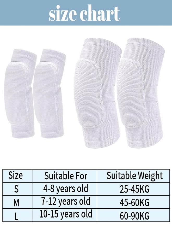 obmwang Volleyball Knee Pads and Volleyball Arm Pads Set for Kids Youth Volleyball Yoga Dance Football Basketball Running (White, Small) - Image 2