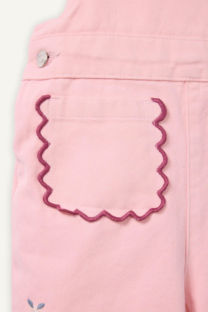 ديفاكتو جمبسوت بناتي تويل قصة عادية برقبة مستديرة مطرز - Image 3