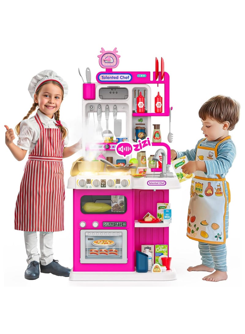 Toy Box Modern Chef Kitchen Special Gift Playset For Kids  92 Pcs Best Sale Children Kitchen Toy With Light Music  - Image 1