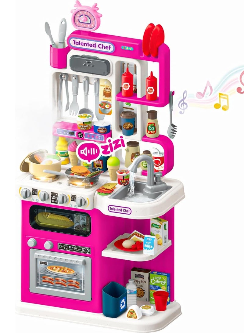 Toy Box Modern Chef Kitchen Special Gift Playset For Kids  92 Pcs Best Sale Children Kitchen Toy With Light Music  - Image 2