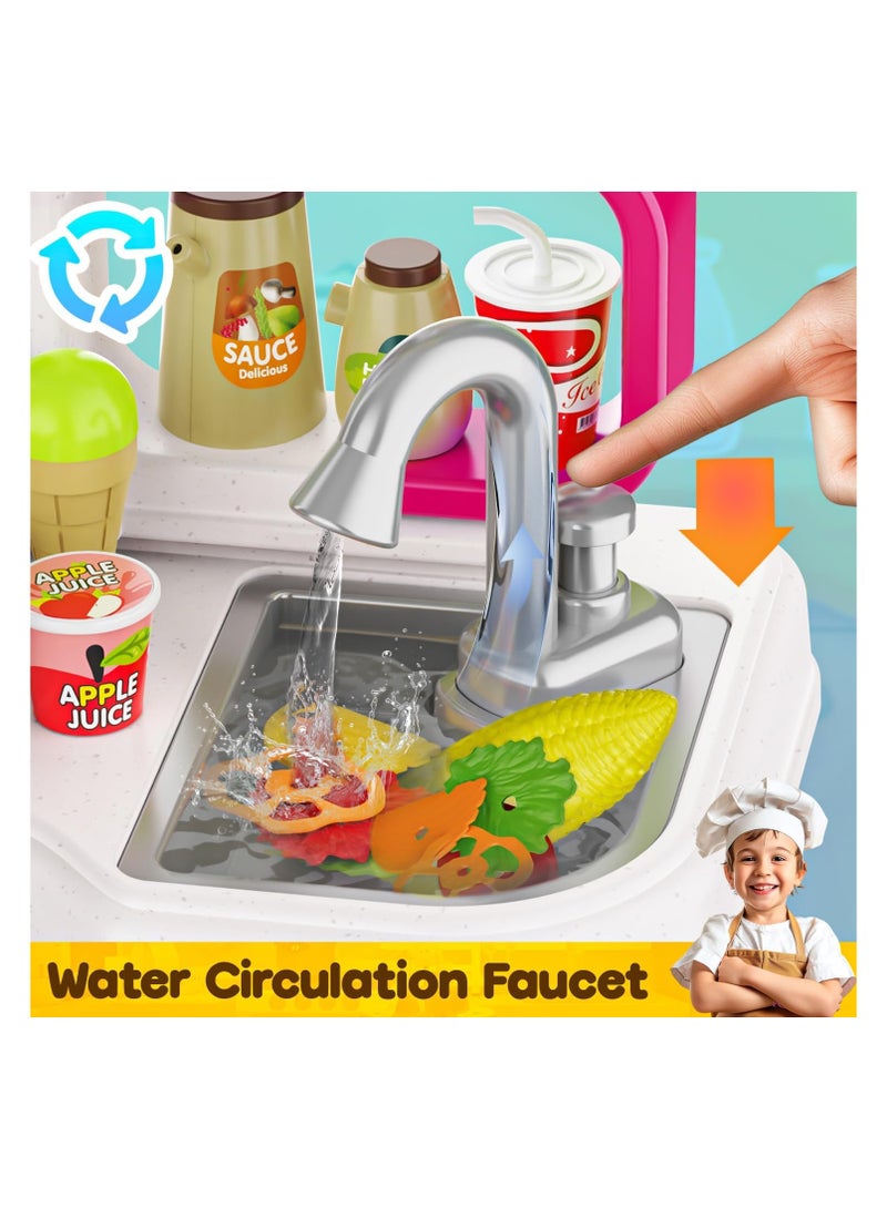 Toy Box Modern Chef Kitchen Special Gift Playset For Kids  92 Pcs Best Sale Children Kitchen Toy With Light Music  - Image 3
