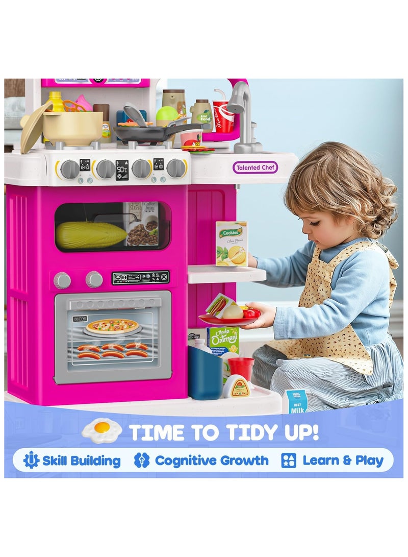 Toy Box Modern Chef Kitchen Special Gift Playset For Kids  92 Pcs Best Sale Children Kitchen Toy With Light Music  - Image 4