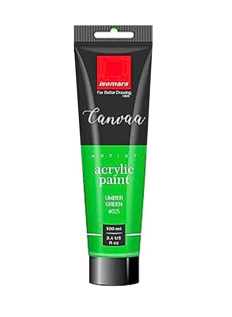 Isomers Canvaa Acrylic Paint 100ml Vibrant Pigmented & Fadeproof Colors - ARTIST SERIES - For Canvas Painting, Scrap Book, Paper Board, Wood & Terracotta Umber Green - Image 1